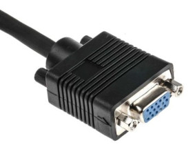 Zespół cyfrowych kabli wideo i monitorowych 0.5m Męskie złącze VGA HD15 to Złącze żeńskie SVGA HD15 Czarny