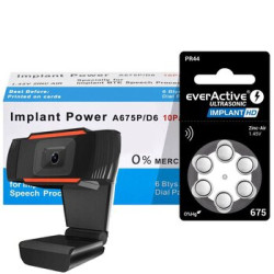 120 x baterie do aparatów słuchowych everActive ULTRASONIC IMPLANT HD 675 + kamera internetowa DUXO WebCam X13 FullHD