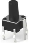 Short-stroke pushbutton, Form A (N/O), 50 mA/24 VDC, unlit , actuator (black, L 5.9 mm), 1.56 N, THT, 1-1825955-4