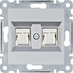 Lumina Gniazdo komputerowe podwójne RJ45 kat.5e UTP srebrne WL2122