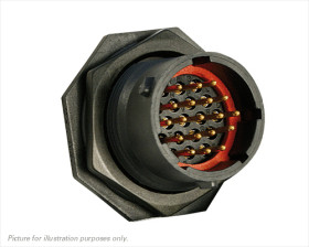 Złącze wielostykowe przemysłowe 19-pinowe, panelowe Wtyczka Souriau Sunbank by Eaton