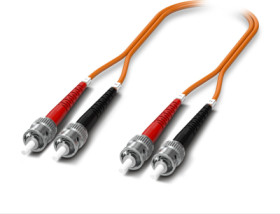 FO patch cable, ST duplex to ST duplex, 2 m, OM1, multimode 62.5/125 µm, 1146509