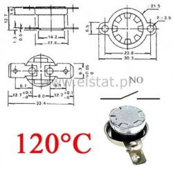 Wyłącznik termiczny 120°C bimetalowy NO 6A