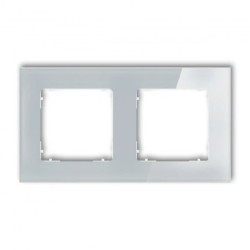 ICON Ramka uniwersalna podwójna kwadratowa - efekt szkła (ramka: szara spód: biały) 15-0-IRSK-2