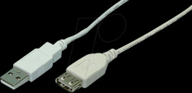 CU0011 USB 2.0 cable, USB-A/M to USB-A/F, grey, 3 m