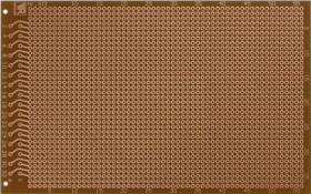 Lab board, 100 x 160 mm, pitch 2.54 mm, single sided, FR2 hard paper, Cu 35 µm, 913-HP