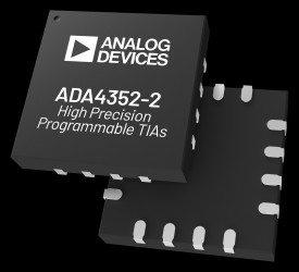 Dual-Channel, Precision, Programmable Gain Transimpedance Amplifier (PGTIA) with Integrated Gain Resistors