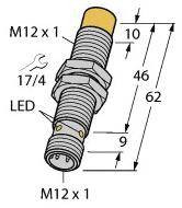 Turck Czujnik indukcyjny nie podtynkowy PNP, Przełącznik NI10U-M12E-VP6X-H1141