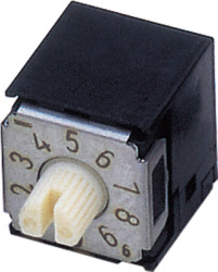 Encoding rotary switch, 10 pole, BCD, angled, 100 mA/5 VDC, SA-7111A