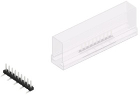 Pin header, 9 pole, pitch 2 mm, angled, black, SLY7SMD0369ZSM