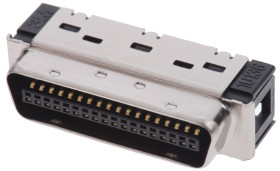 Złącze D-Sub 36-pinowe Męski Kątowe Montaż na kablu raster 1.27mm Złoto na niklu