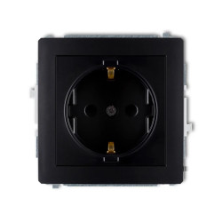 DECO Gniazdo pojedyncze z/u SCHUKO czarny mat 12DGP-1sp