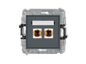 MINI Gniazdo głośnikowe pojedyncze (typu banan - czerwony i czarny pozłacany 4 mm2 do lutowania) grafitowy mat 28MGG-3 KARLIK