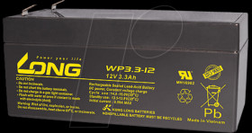 WP 3.3-12 Maintenance-free rechargeable lead-fleece battery, 3.3 Ah, 12 V