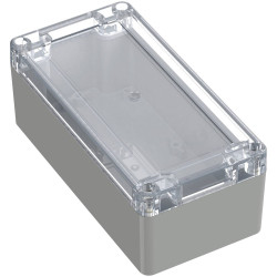TRU COMPONENTS TC-13865132 Industrial casing Light grey Transparent 160x80x60mm