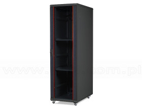 Szafa rack 42U, 19", 1000mm gł., drzwi szklane, czarna