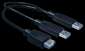 93353 USB Y adapter cable 2 x A plug to A socket