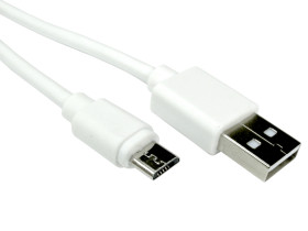 Kabel USB Złącze A USB A Złącze B Micro USB typu B dł. 1m Przewód USB USB 2.0 kolor: Biały