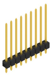 Pin header, 9 pole, pitch 2.54 mm, straight, black, 10048757