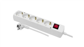 Przedłużacz Z Wyłącznikiem 5-Gniazd Z/U Schuko 16A 3M /H05vv-F 3X1,5/ Biały...