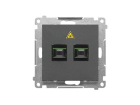 SIMON 55 Gniazdo światłowodowe / optyczne podwójne SC/APC grafitowy mat TGS2.01/116 KONTAKT SIMON