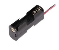 BAT2XR6-A Koszyk baterii 2 x R6 z tworzywa z kabelkiem; wymiary: 36 x58 x 19 mm