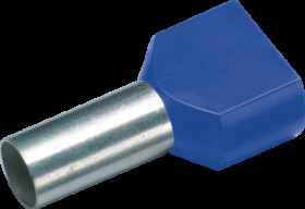 187719 Twin-Aderendhülse isoliert 2x0,75 mm²/10 mm, blau, 100er Pack