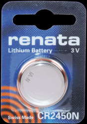Renata button cell battery, 3 Volt, 32 mAh, 10.0x2.5 mm