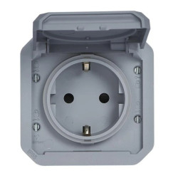 NOWE PLEXO 55 Gniazdo Schuko 2P+Z zaciski śrubowe mechanizm 16A - 250V AC szare 069571L