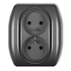 TREND Gniazdo podwójne z/u grafitowy 11GP-2zp