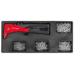 Sealey TBT15 Tool Tray with Riveter and 400 Assorted Rivet Set