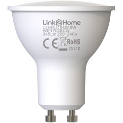 Link2Home L2HGU105W Wi-Fi LED GU10 Dimmable Bulb, White &#x2B; RGB 345 lm 5W