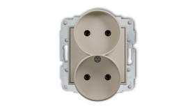 Icon Mechanizm Gniazda Podwójnego Do Ramki Bez Uziemienia 2X2p (Bez Przesłon...