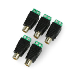 Gniazdo RCA z szybkozłączem śrubowym - 5szt.