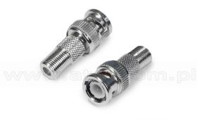 Przejście złącze męskie BNC na złącze żeńskie F