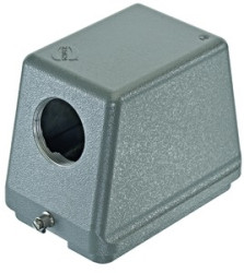 Grommet housing, size 48B, die-cast aluminum, M50, angled, longitudinal bow locking, IP65, 19300480549