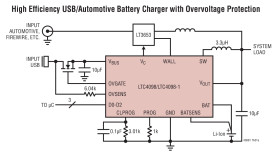 USB Compatible Switching Power Managers/Li-Ion Chargers with Overvoltage Protection
