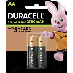 Duracell HR06 DX1500 Recharge Ultra NiMH AA Rechargeable Batteries 2500mAh x2