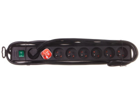 Listwa zasilajaca Eco-Line 3m /z wyłącznikiem/ 8x230V czarna H05VV-F 3G1,5 1159301018