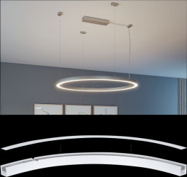 98228 Linion cover, 1 m, curve, white, plastic