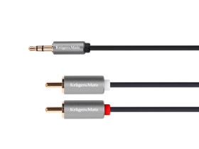 Kabel jack 3.5 wtyk stereo - 2RCA 1m Kruger&Matz Basic