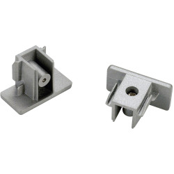 SLV 143132 High-Voltage Rail End Piece Set, 1-Phase, Silver-Grey