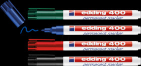 4-400-4-2 Permanent marker, four assorted colours, 1.0 mm