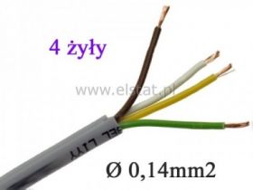 Przewód sterowniczy LiYY, 4x0,14 350V