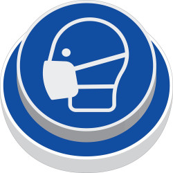 Oznaczenie dotyczące dystansu społecznego, Winyl, Niebieski/biały