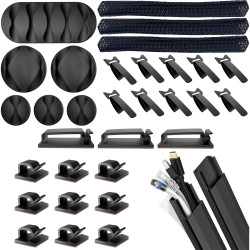 Quadrios 25CA578 Assorted cable mounts Black 34 Parts Cable Clips Fixings