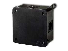 Puszka hermetyczna 12PHS-5 bez złączek czarna 100x100mm IP44 12PHS-5 KARLIK