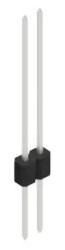 Pin header, 2 pole, pitch 1.27 mm, straight, black, 10059556