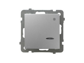 AS Wyłącznik krzyżowy z podświetleniem pomarańczowym srebrny ŁP-4GS/m/18 OSPEL