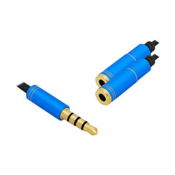 Jack przejście 3.5 4-polowy TRRS wtyk / 2x 3.5 gniazdo słuchawki i...